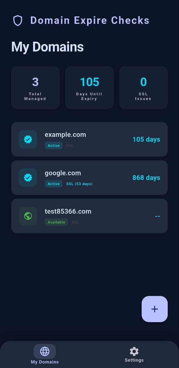 Domain Expire Checker app screenshot