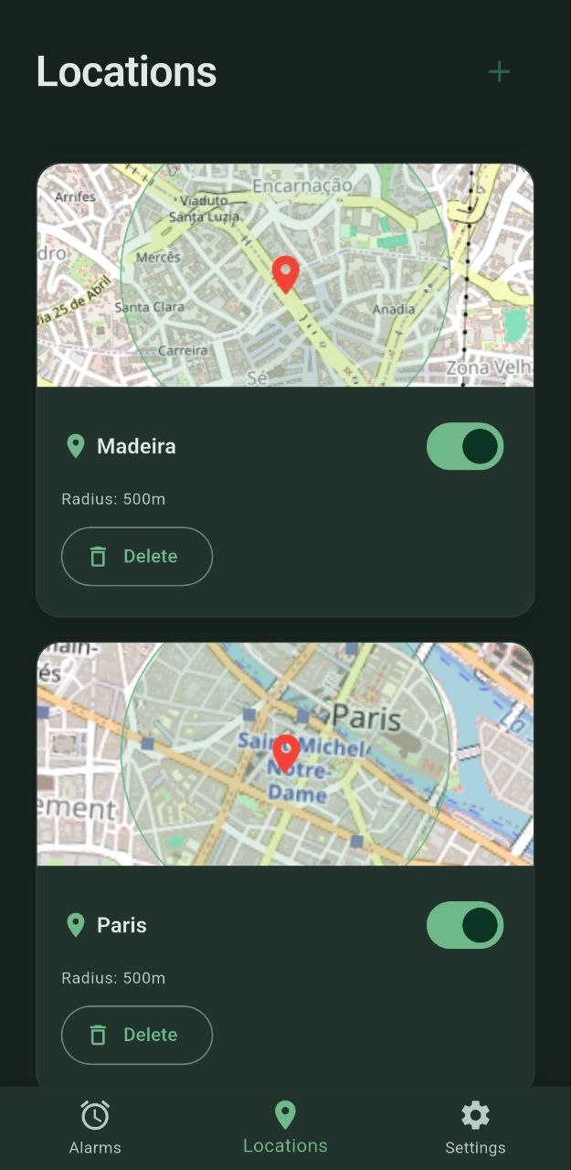 Simple Smart Alarm geofence locations settings